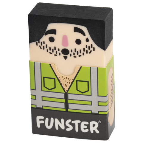 Ластик изменяющийся FUNSTER (ФАНСТЕР) "ЛЫСЫЙ МЭН", 50х30х12 мм, картонный держатель, ассорти, 274022 - фото 5