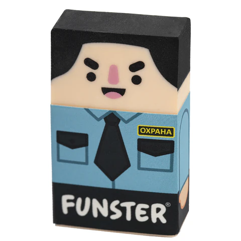 Ластик изменяющийся FUNSTER (ФАНСТЕР) "ЛЫСЫЙ МЭН", 50х30х12 мм, картонный держатель, ассорти, 274022 - фото 6