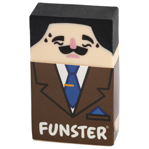 Ластик изменяющийся FUNSTER (ФАНСТЕР) "ЛЫСЫЙ МЭН", 50х30х12 мм, картонный держатель, ассорти, 274022 - фото 3