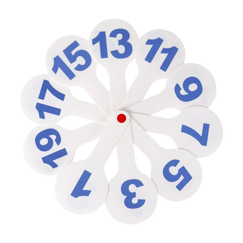 Веер-касса (цифры от 1 до 20), ОБЛЕГЧЕННАЯ, гибкая, ЮНЛАНДИЯ, 274052