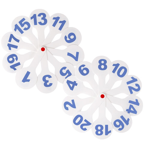Веер-касса (цифры от 1 до 20), ОБЛЕГЧЕННАЯ, гибкая, ЮНЛАНДИЯ, 274052