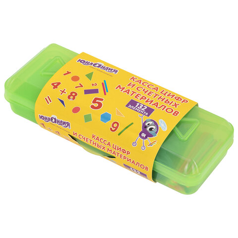 Набор счетных материалов мозаика, пенал, 132 элемента, ЮНЛАНДИЯ, 274055