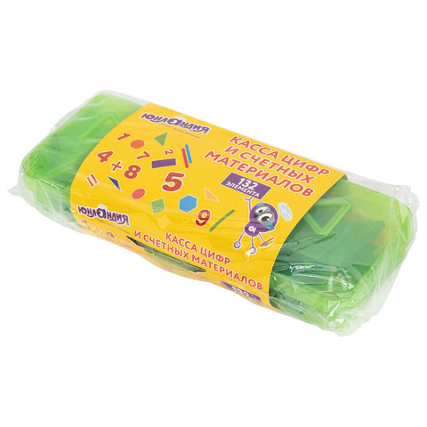 Набор счетных материалов мозаика, пенал, 132 элемента, ЮНЛАНДИЯ, 274055