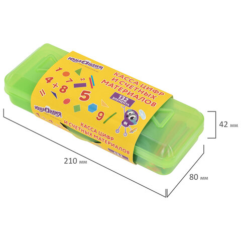 Набор счетных материалов мозаика, пенал, 132 элемента, ЮНЛАНДИЯ, 274055