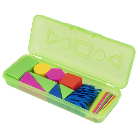 Набор счетных материалов мозаика, пенал, 132 элемента, ЮНЛАНДИЯ, 274055