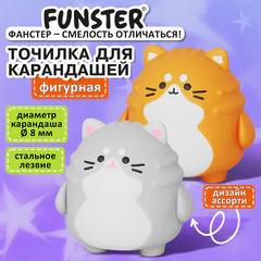 Точилка фигурная FUNSTER (ФАНСТЕР) &laquo;Пухлый кот&raquo;, 1 отверстие, ассорти, в дисплее, 274056