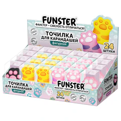 Точилка фигурная FUNSTER (ФАНСТЕР) &laquo;Лапка 1&raquo;, 1 отверстие, ассорти, в дисплее, 274058