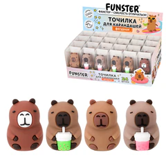 Точилка фигурная FUNSTER (ФАНСТЕР) &laquo;Капибара&raquo;, 1 отверстие, ассорти, в дисплее, 274059