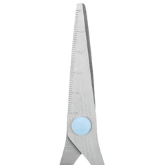 Ножницы BRAUBERG KIDS 130 мм, ручки небесно-голубые, закругленные лезвия с линейкой, 274060
