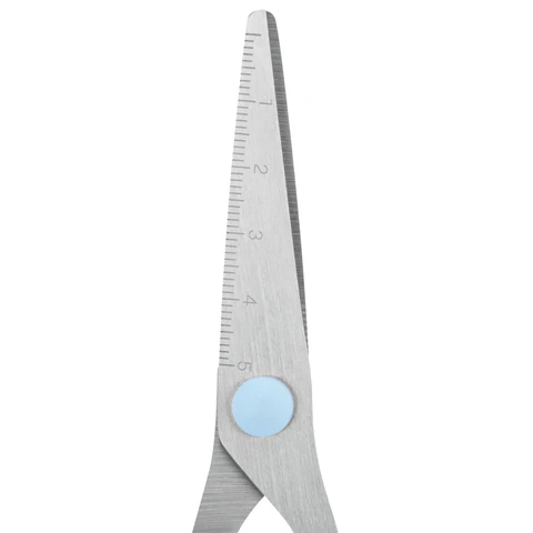 Ножницы BRAUBERG KIDS 130 мм, ручки небесно-голубые, закругленные лезвия с линейкой, 274060 - фото 4