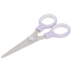 Ножницы BRAUBERG KIDS 130 мм, ручки лавандовые, закругленные лезвия с линейкой, 274061