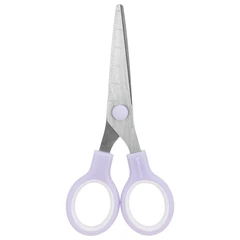 Ножницы BRAUBERG KIDS 130 мм, ручки лавандовые, закругленные лезвия с линейкой, 274061