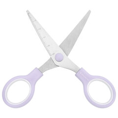 Ножницы BRAUBERG KIDS 130 мм, ручки лавандовые, закругленные лезвия с линейкой, 274061