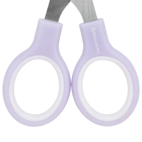 Ножницы BRAUBERG KIDS 130 мм, ручки лавандовые, закругленные лезвия с линейкой, 274061 - фото 5