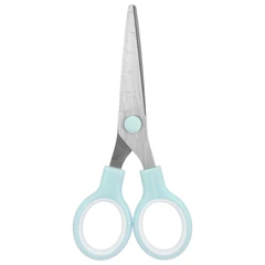 Ножницы BRAUBERG KIDS 130 мм, ручки мятные, закругленные лезвия с линейкой, 274062