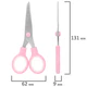 Ножницы BRAUBERG KIDS 130 мм, ручки розовые, закругленные лезвия с линейкой, 274063
