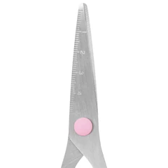 Ножницы BRAUBERG KIDS 130 мм, ручки розовые, закругленные лезвия с линейкой, 274063