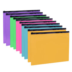 Папка-конверт на молнии А4 (230&times;333 мм), ПВХ, цвет ассорти/<wbr/>прозрачная, 0,15 мм, STAFF, 274076