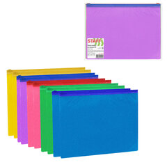 Папка-конверт на молнии А4 (230&times;333 мм), ПВХ, цвет ассорти с блестками, 0,15 мм, STAFF, 274079