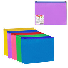 Папка-конверт на молнии МАЛОГО ФОРМАТА (180&times;250 мм) А5, цвет ассорти с блестками, 0,15 мм, STAFF, 274080