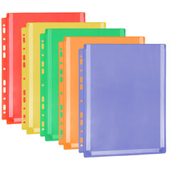 Папки-файлы с перфорацией БОЛЬШОЙ ВМЕСТИМОСТИ до 250 листов, ЦВЕТНЫЕ, А4, КОМПЛЕКТ 5 шт., STAFF, 274081