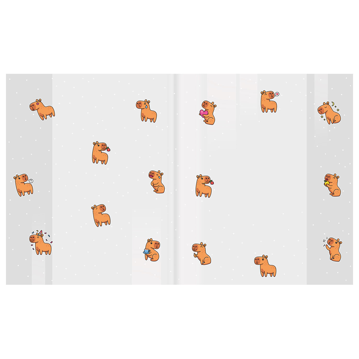 Обложки "CAPYBARAS" для тетрадей и дневников, КОМПЛЕКТ 10 шт., ПЛОТНЫЕ, 210х350 мм, 110 мкм, FUNSTER (ФАНСТЕР), 274087