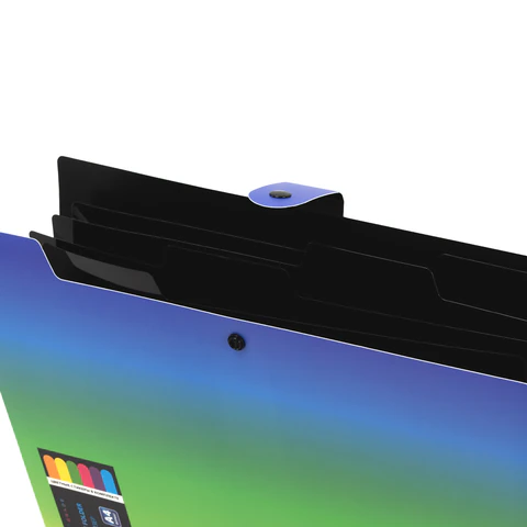 Папка-органайзер на кнопке 5 отделений, BRAUBERG GRADE, A4, зелено-голубой градиент, 274092 - фото 4