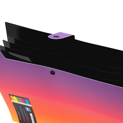 Папка-органайзер на кнопке 5 отделений, BRAUBERG GRADE, A4, желто-розовый градиент, 274093 - фото 4