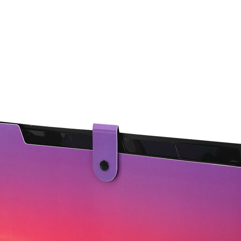 Папка-органайзер на кнопке 5 отделений, BRAUBERG GRADE, A4, желто-розовый градиент, 274093 - фото 5