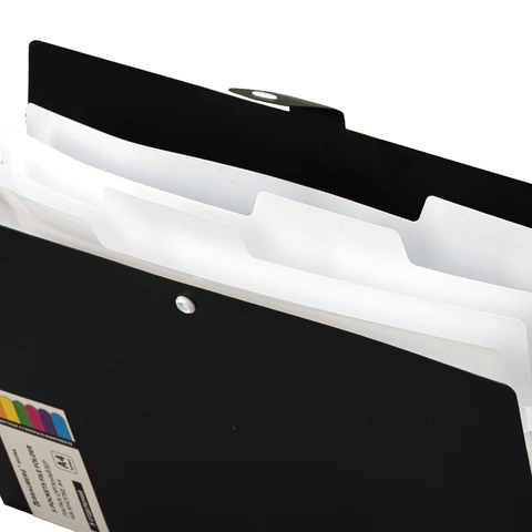 Папка-органайзер на кнопке 5 отделений, BRAUBERG "Extra", А4, черная с белым, 274094 - фото 4