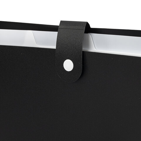 Папка-органайзер на кнопке 5 отделений, BRAUBERG "Extra", А4, черная с белым, 274094 - фото 5