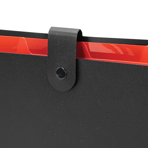 Папка-органайзер на кнопке 5 отделений, BRAUBERG "Extra", А4, черная с красным, 274095 - фото 5