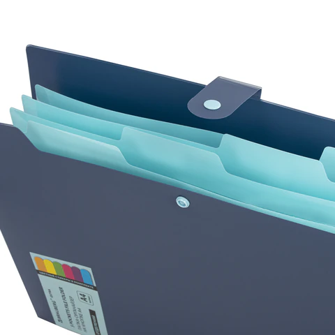 Папка-органайзер на кнопке 5 отделений, BRAUBERG "Extra", А4, синяя с голубым, 274096 - фото 4