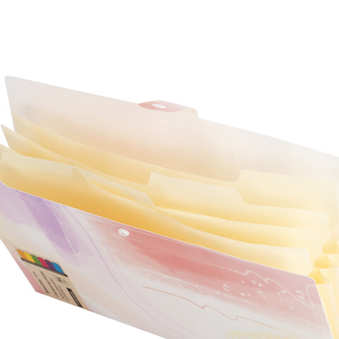 Папка-органайзер на кнопке 5 отделений, BRAUBERG "Extra", А4, пастельные узоры, 274100 - фото 4