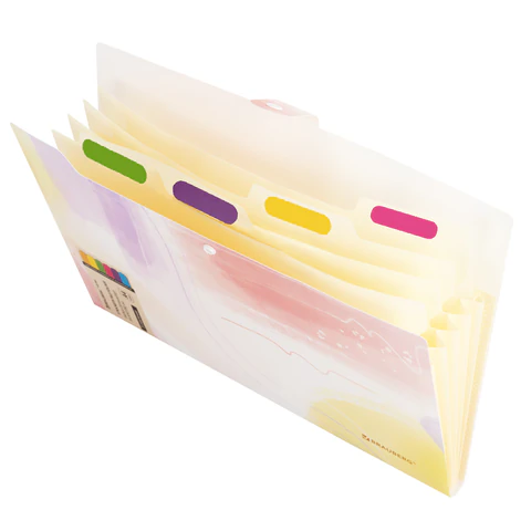 Папка-органайзер на кнопке 5 отделений, BRAUBERG "Extra", А4, пастельные узоры, 274100 - фото 3