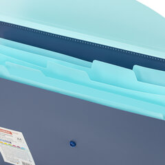 Папка-органайзер конверт на кнопке 6 отделений, BRAUBERG &laquo;Extra&raquo;, A4, синяя с голубым, 274103