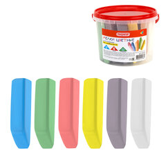 Мел в ведерке для рисования на асфальте 22 штуки, ПИФАГОР, цветной квадратный УТОЛЩЕННЫЙ, 274125