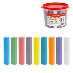 Мел в ведерке для асфальта и классной доски 40 штук, цветной квадратный, ПИФАГОР, 274126