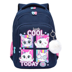 Рюкзак GRIZZLY школьный, анатомическая спинка, 3 отделения, для девочек, &laquo;COOL 2DAY&raquo;, 40&times;27&times;20 см, RG-561-1/<wbr/>3
