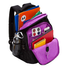 Рюкзак GRIZZLY школьный, анатомическая спинка, 3 отделения, для девочек, &laquo;GOLDEN&BLACK&raquo;, 40&times;27&times;20 см, RG-561-2/<wbr/>1