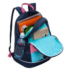 Рюкзак GRIZZLY школьный, анатомическая спинка, 2 отделения, для девочек, &laquo;STAY CHEERFUL&raquo;, 38&times;28&times;18 см, RG-463-6/<wbr/>1