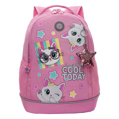 Рюкзак GRIZZLY школьный, анатомическая спинка, 2 отделения, для девочек, &laquo;STYLISH PINK&raquo;, 38&times;28&times;18 см, RG-563-6/<wbr/>1