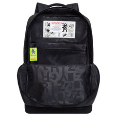 Рюкзак GRIZZLY, карман-антивор, &laquo;TOTAL BLACK&raquo;, 42&times;28&times;12 см, RQL-513-2/<wbr/>3