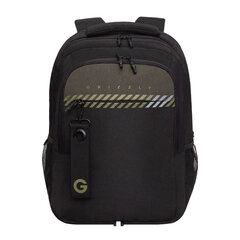 Рюкзак GRIZZLY школьный, анатомическая спинка, 2 отделения, для мальчиков, &laquo;GREEN STRIPES&raquo;, 42&times;31&times;22 см, RU-532-1/<wbr/>4