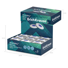 Ластик ERICH KRAUSE &laquo;SmartWay Mini Oval&raquo;, 41&times;29&times;9 мм, белый, овальный, пластиковый держатель, 45533