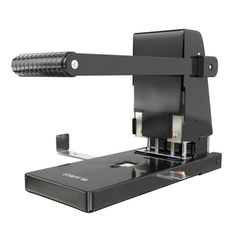 Дырокол металлический МОЩНЫЙ STAFF "Heavy duty ECO", до 300 листов, черный, 274242