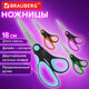 Ножницы BRAUBERG "ULTRA COLOR", 180 мм, эргономичные прорезиненные ручки, ассорти, 274313