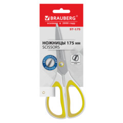 Ножницы BRAUBERG &laquo;STYLE&raquo;, 175 мм, прорезиненные симметричные ручки, ассорти, 274314