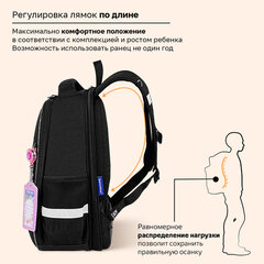 Ранец BRAUBERG FIT, 2 отделения, "Золотые бабочки", 38х27х14 см, 274383