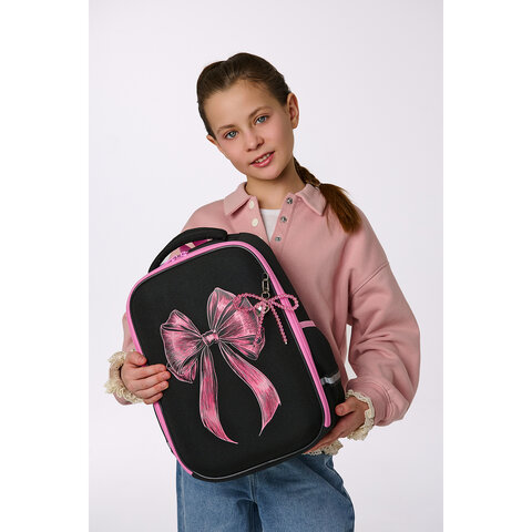 Ранец BRAUBERG LIGHT, 1 отделение, с брелком, "Chic bow", 36х26х13 см, 274386 - фото 10